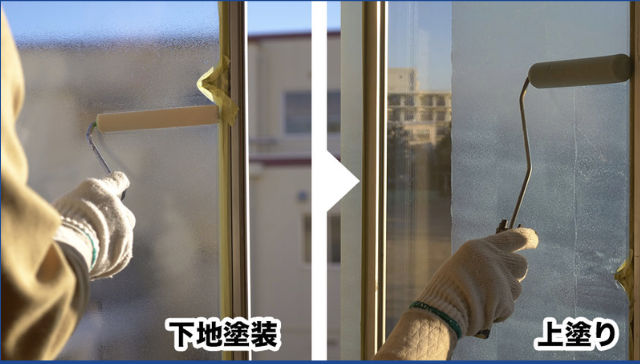 下地塗装と上塗り